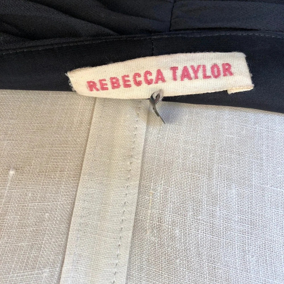 Rebecca Taylor Zip Front Dress Ruched Onyx Black - Picture 8 of 8